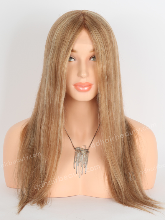 In Stock European Virgin Hair 18" Straight 8# With 22# Highlights Color Gripper Wig GRP-08008